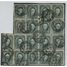 ARGENTINA 1889 GJ 108 BLOQUE DE 18 ESTAMPILLAS SARMIENTO MUY LINDA PIEZA
